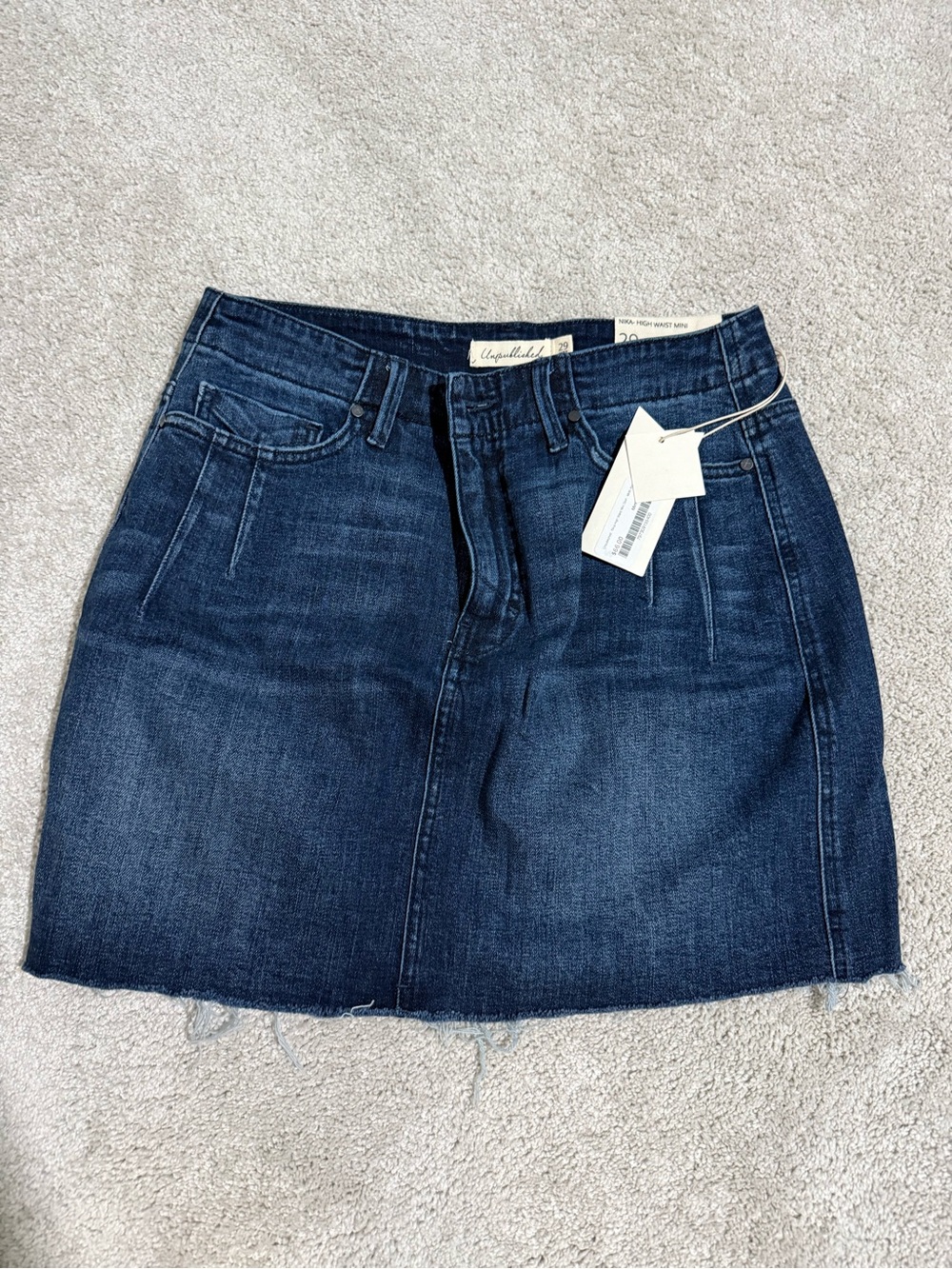 Dark Indigo Denim Mini Skirt